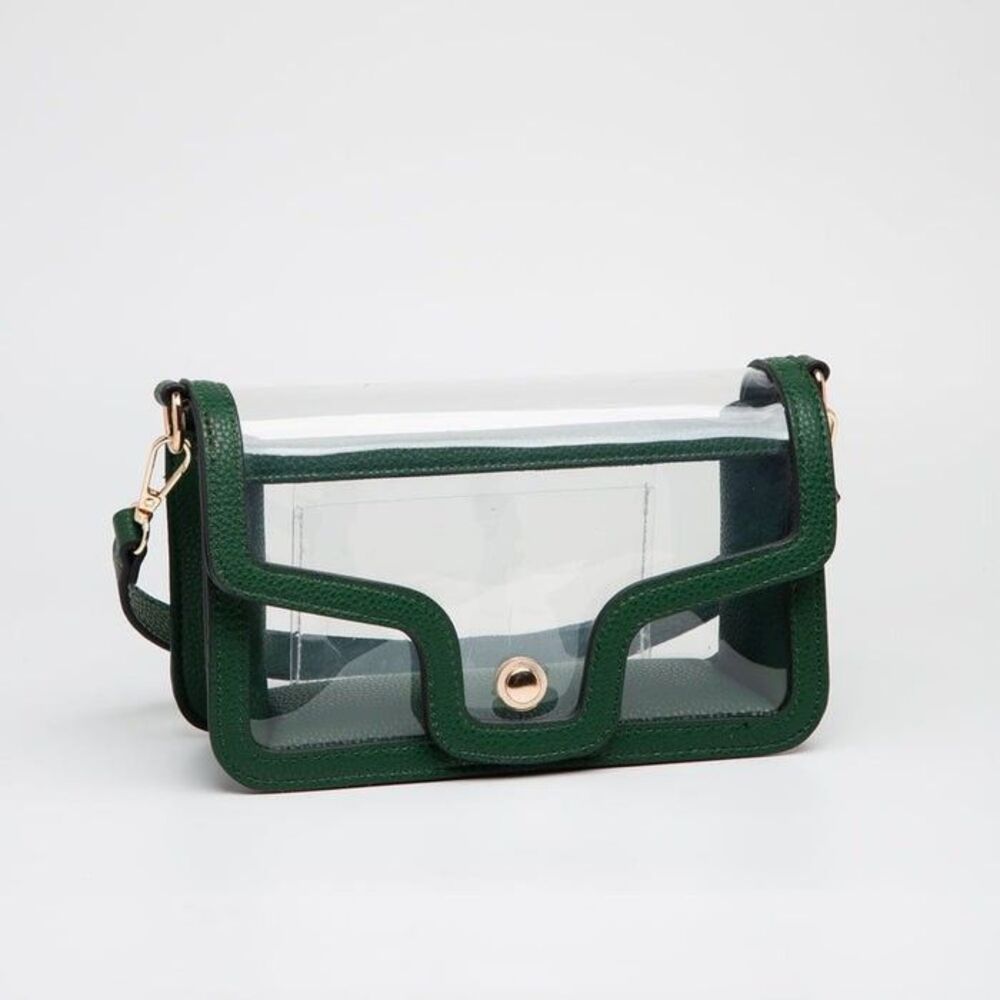 Women's Bag GREEN One Shoulder Strap Superbowl Clear Stadium Festival Organizer